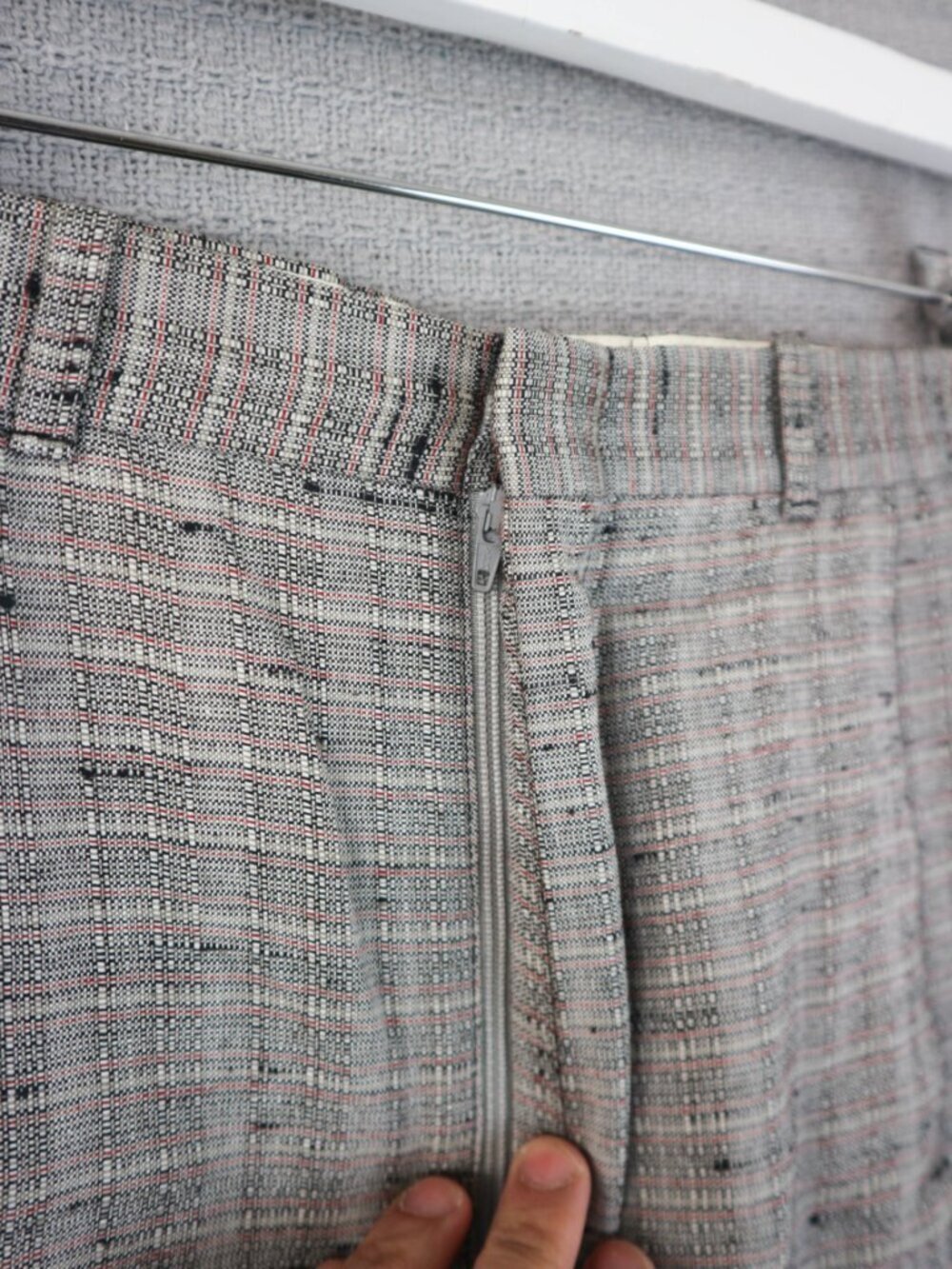 Union Made Polyester Viscose Vintage Straight Cut Trousers 33W - Picture 6 of 10